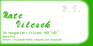 mate vilcsek business card